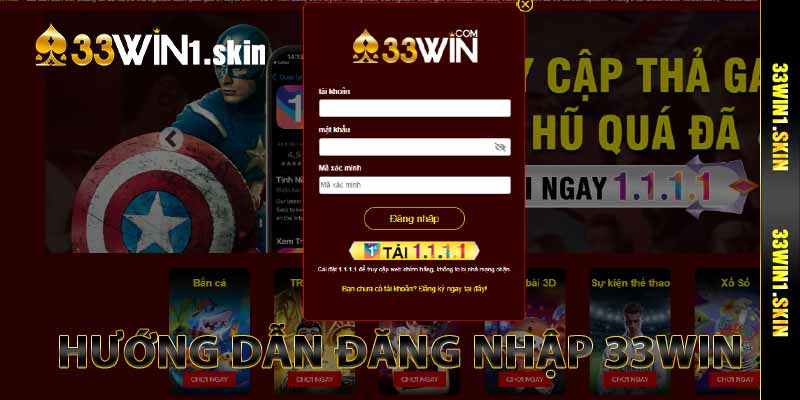 Hướng dẫn đăng nhập 33Win