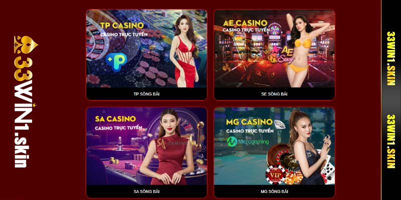 Sảnh chơi casino trực tuyến tại 33Win